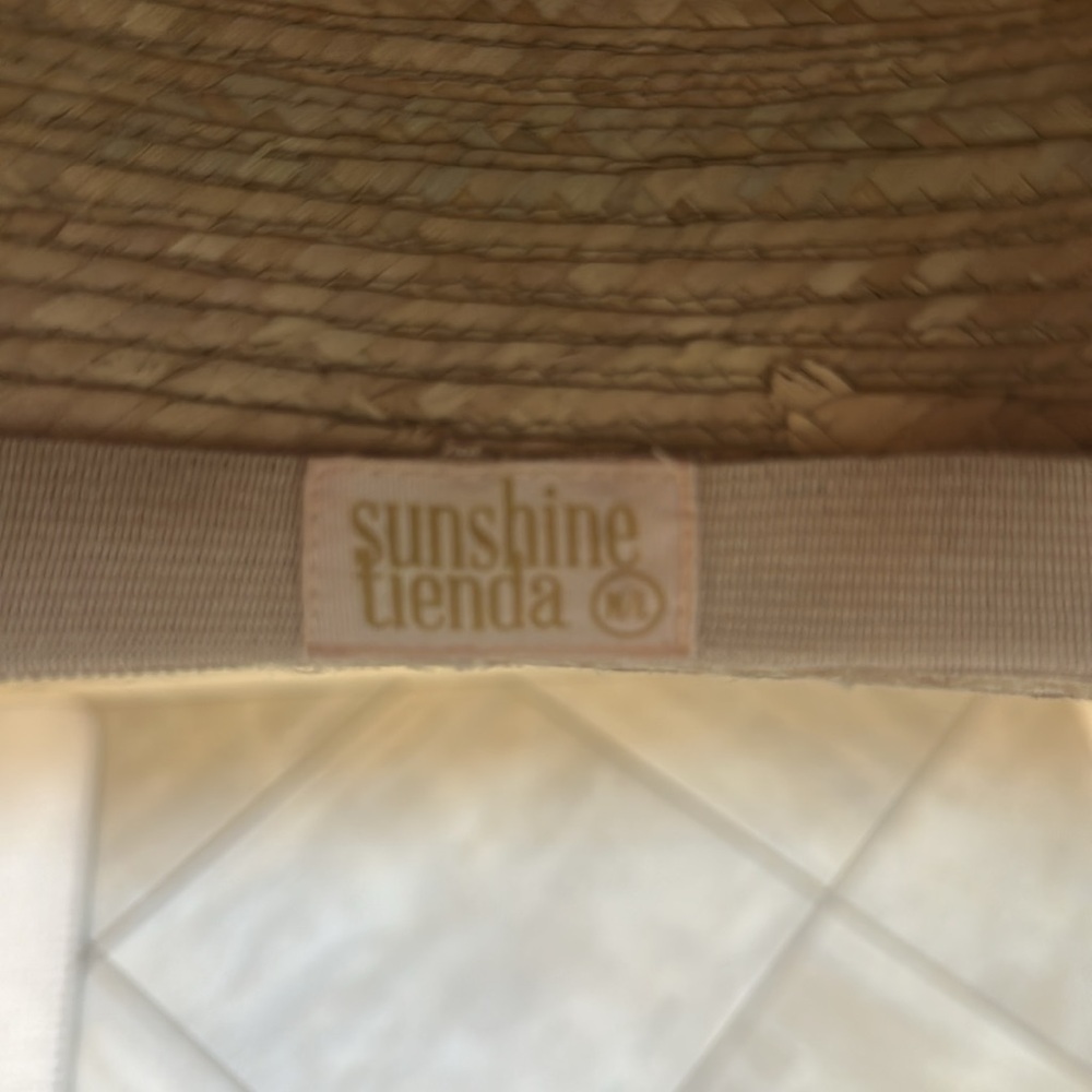 Sunshine Tienda Wide-Brim Straw Sun Hat with Colorblock Band - Natural - Picture 8 of 10